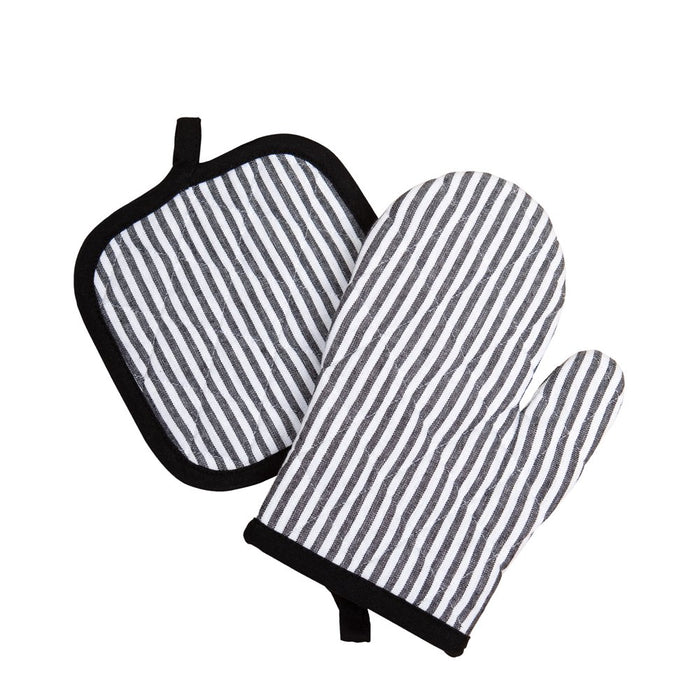 Mainstays, 20 Piece Set, Terry & Flat Kitchen Towel, Dish Cloth, Flour Sack, Oven Mitt, Pot Holder Black