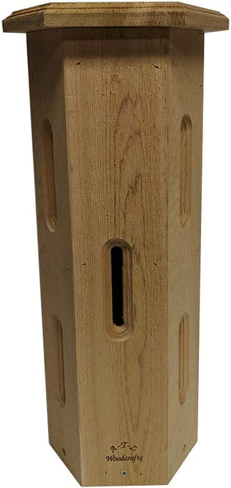 Handcrafted Hexagonal Cedar Butterfly House 22.5 Inch