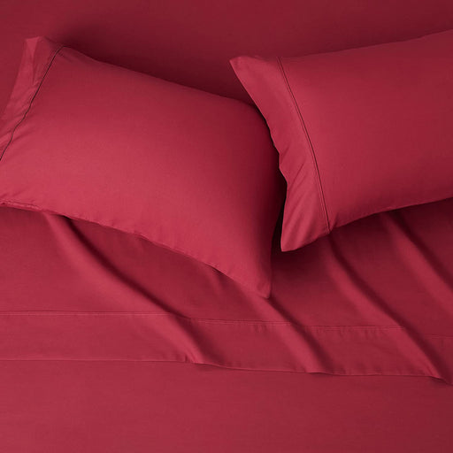 Lightweight Super Soft Easy Care Microfiber Bed Sheet Set with 14" Deep Pockets - Queen, Burgundy