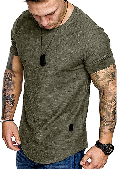 Fashion Mens T Shirt Muscle Gym Workout Athletic Shirt Cotton Tee Shirt Top