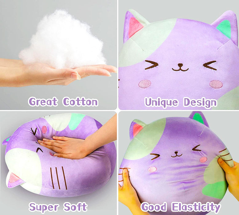 16'' and 8'' Cute Cat Plush Toys Stuffed Animal, 3 Pack Soft Kitten Plushies Toy Pillows Dolls Birthday Gift for Kids Girls Boys Throw Sleeping Hugging Pillow Sofa Cushion Home Decor