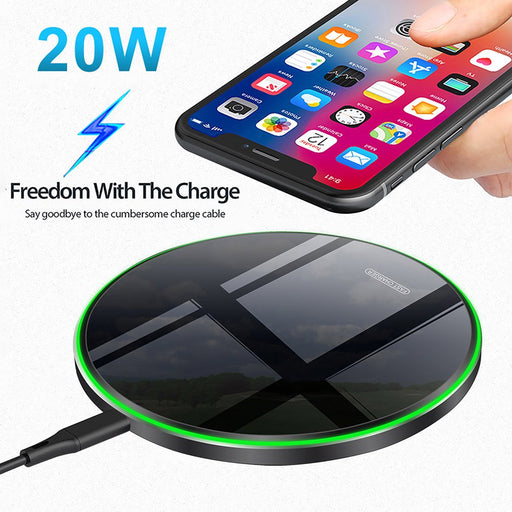 20W Fast Wireless Charger Induction Charging Station Phone Charging Pad for Iphone 14 13 12 11 Series XS XR X 8 8Plus Samsung Galaxy Huawei