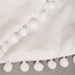 off White Queen Ball Pom Fringe Design Comforter Set 3Pcs, 3 Pieces Boho Aesthetic Luxurious Queen Bedding Set, Vintage Ultra Soft Microfiber Comforter Set