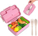 Bento Box for Kids Adults Lunch Box with 3 Compartment,Wheat Fiber Leak Proof Food Container with Spoon & Fork,1200Ml Lunch Boxes Containers for Men Women (Model2-Blue)