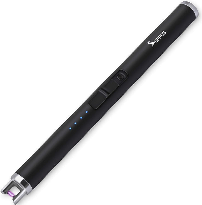 Lighter Electric Candle USB Type C Rechargeable Lighter with Upgraded LED Battery Display Safety Switch Flameless Plasma Windproof for Cooking Bbqs Fireworks