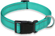 Reflective Dog Collar with Buckle Adjustable Safety Nylon Collars for Small Medium Large Dogs, Black S