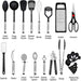Kitchen Utensil Set - 25 Nylon Cooking Utensils - Kitchen Gadgets Cookware Set - Apartment Essential Kitchen Tool Set
