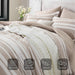 Bedsure Bed in a Bag Full Size 7-Piece Khaki White Striped Bedding Comforter Sets All Season Bed Set, 2 Pillow Shams, Flat Sheet, Fitted Sheet and 2 Pillowcases