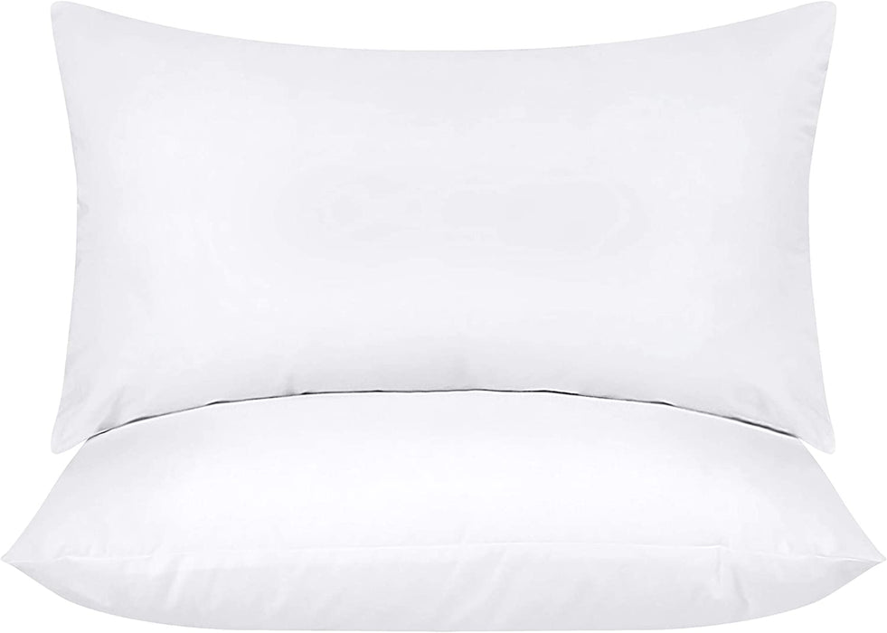 Throw Pillows Insert (Pack of 2, White) - 18 X 18 Inches Bed and Couch Pillows - Indoor Decorative Pillows