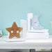 Cribmate Wooden Bookends for Kids Moon & Star Thematic Bookends for Kids Nursery Room Decor
