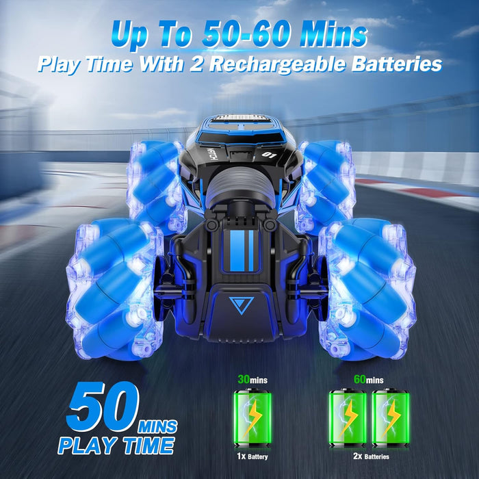 Remote Control Car, Gesture Sensing RC Stunt Car with Lights & Dance, Toy for Kids Aged 6-12