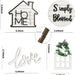 Tiered Tray Decor 10 Pieces Farmhouse Decor for Tiered Tray, White Exquisite Relief Design Sign Rustic Table Ornaments for Kitchen Table Decoration, Housewarming Gift (Tiered Tray NOT Included)