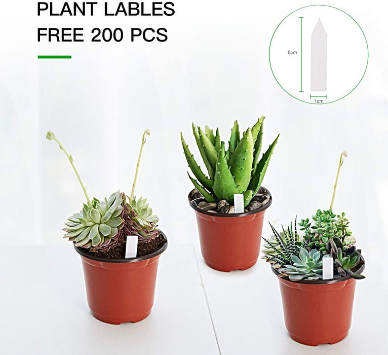 200-Pack 4 Inch Plastic Plant Nursery Pots Come with 200 Pcs Plant Labels, Seedling Flower Plant Container and Seed Starting Pots