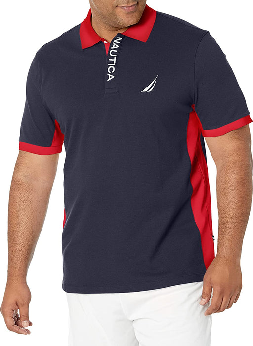 Men'S Short Sleeve Color Block Performance Pique Polo Shirt