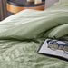 Queen Seersucker Comforter Set with Sheets Green Bed in a Bag 7-Pieces All Season Bedding Sets with Comforter, Pillow Sham, Flat Sheet, Fitted Sheet, Pillowcase