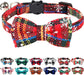 Breakaway Cat Collar with Cute Bow Tie and Bell, Plaid Patterns, 1 Pack Girl Boy Kitty Safety Collars, Blue