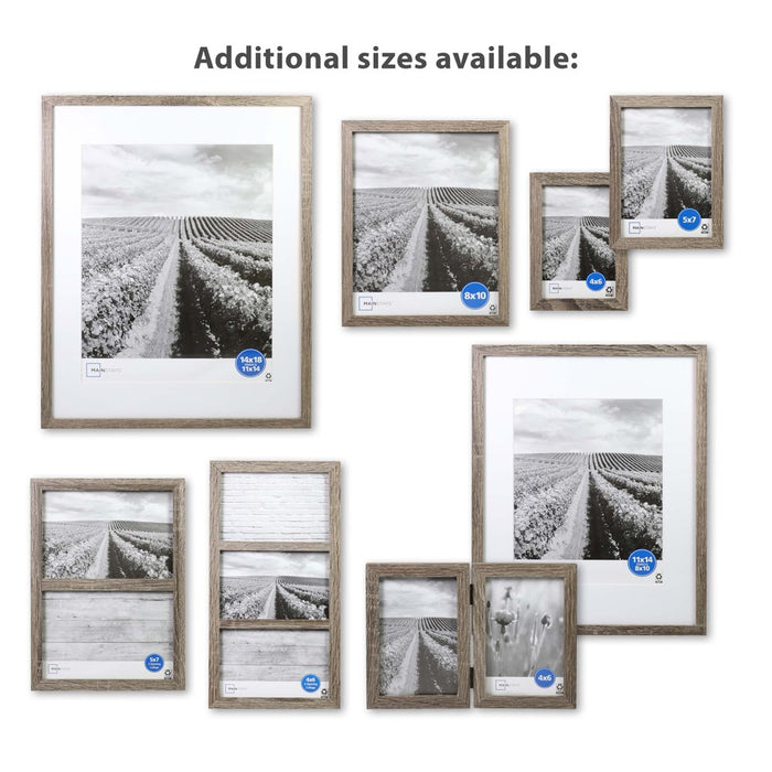8X10 Inch Dark Rustic Gray 0.5" Gallery Wall Picture Frame, Set of 6