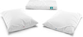 Bed Support Adjustable Hypoallergenic Cool Sleeping Loft Soft Pillow with Removeable Microfiber Cover, Queen Size, White