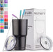 30 Oz Tumbler with Lids and Straws,18/8 Stainless Steel Vacuum Insulated Coffee Tumbler,Insulated Travel Mug Water Cup with Leak-Proof Straw Lid & Flip Lid,3 Metal Straws,1 Cleaning Brush & Gift Box
