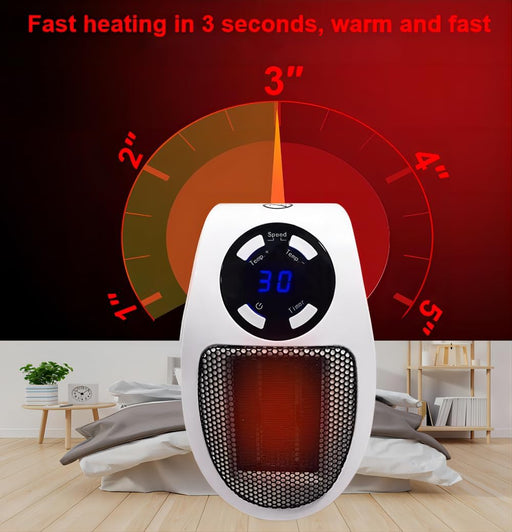 Alpha Heater, Space Heaters for Indoor Use, 500W Electric Alpha Heater Plug in Wall, Smart Wall Outlet Portable Ceramic Heaters with Adjustable Thermostat for Room