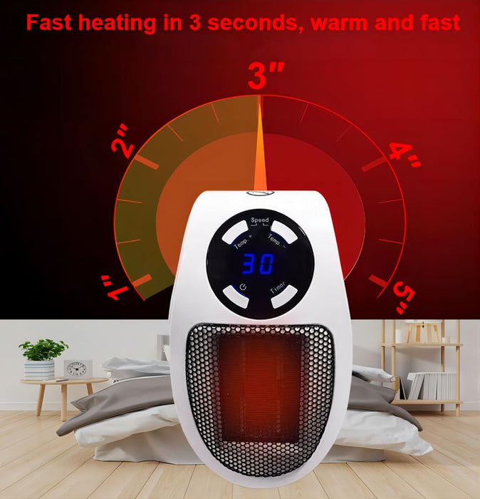 Alpha Heater, Space Heaters for Indoor Use, 500W Electric Alpha Heater Plug in Wall, Smart Wall Outlet Portable Ceramic Heaters with Adjustable Thermostat for Room