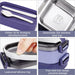 Stainless Steel Bento Box for Adults&Kids,Japanese Leakproof Lunch Box Divided Food Meal Storage Containers Set Stackable 2 Layer for Children School Picnic Blue