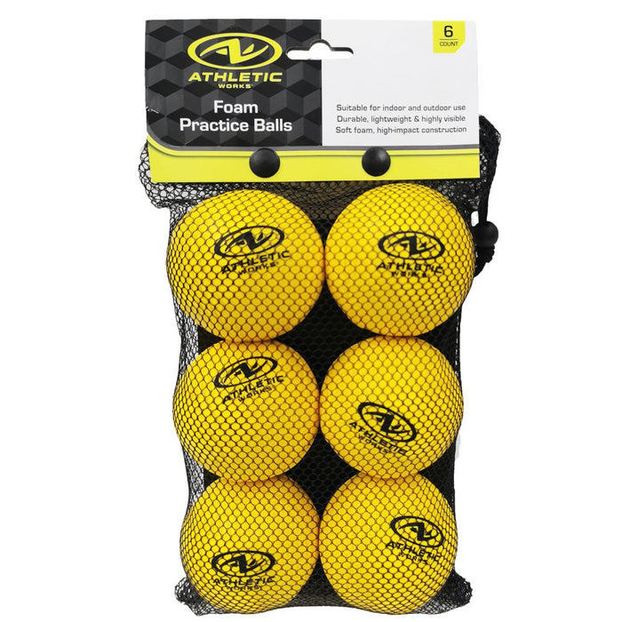 Athletic Works Practice Foam Baseballs, 6 Pieces