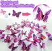 Butterfly Wall Decals 48PCS 3D Butterflies Decor Removable Mural Sticker Wall Art Home Decoration Kid Girl Bedroom Bathroom Baby Room Nursery Classroom Office Party (Pink Purple)