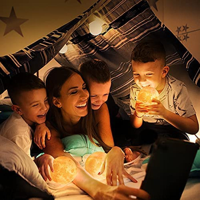 Balkwan Moon Lamp 3.5 Inches 3D Printing Moon Light Uses Dimmable and Touch Control Design,Romantic Funny Birthday Gifts for Women,Men,Kids,Child and Baby. Rustic Home Decor Rechargeable Night Light