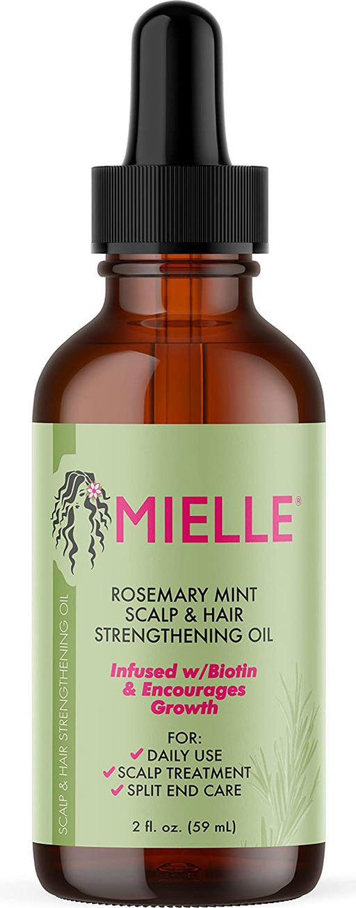 Organics Rosemary Mint Scalp & Hair Strengthening Oil with Biotin & Essential Oils, Nourishing Treatment for Split Ends and Dry Scalp for All Hair Types, 2-Fluid Ounces