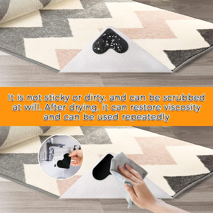 36 Pack Rug Gripper Tape, Reusable Washable Carpet Tape, Double Sided Non-Slip Rug Pads Rug Gripper for Hardwood Floors and Tile, Rug Stopper for Area Rugs