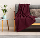 Cotton Waffle Blanket 300 GSM (Burgundy - 90X108 Inches) Soft Lightweight Breathable Bed Blanket King Size Layering Any Bed for All Season