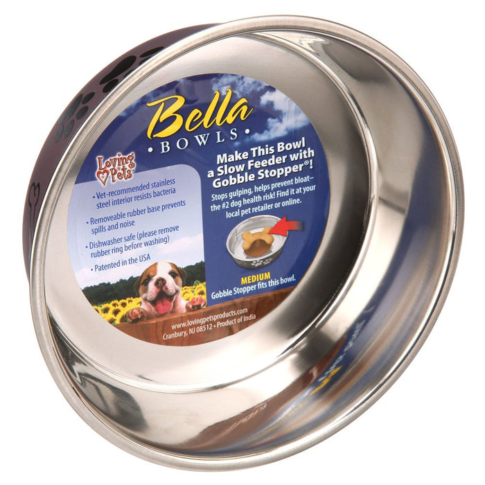 Bella Medium Bowl, Grape Metallic for Dogs