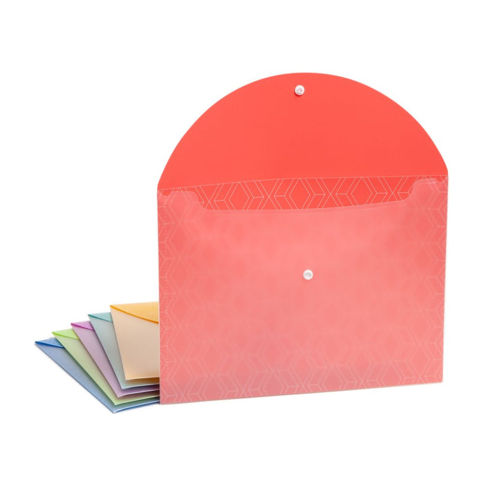 Single Pocket Poly Document Holders, 6 Count, Snap Closure, Multi-Color Bold and Bright 5895U