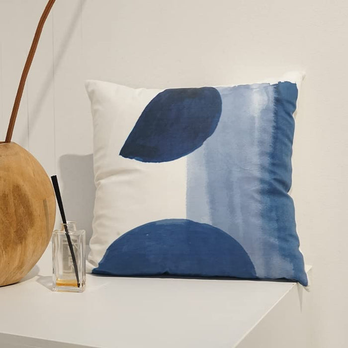 Navy Blue Throw Pillows for Couch Set of 4 Boho Decorative Pillow Covers White Modern Abstract Geometric Cushion Cover for Bed Bedroom Sofa Velvet Pillowcase 18X18 Inch Aesthetic Minimalist Home Décor