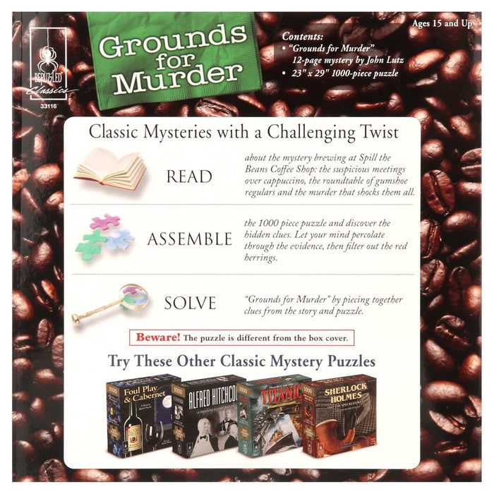 Grounds for Murder Classic Mystery Jigsaw Puzzle