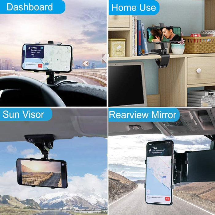 Car Phone Mount, Cell Phone Holder for Car 360 Degree Rotation Dashboard Clip Mount Car Phone Stand Compatible for Iphone 11/ 12 Pro Samsung Galaxy