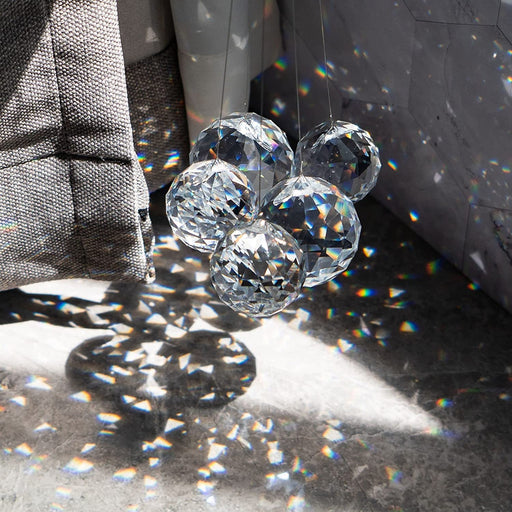 24Pcs Clear Crystal Ball Prism Suncatcher Rainbow Pendants Maker, Hanging Crystals Prisms for Windows,20Mm