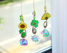 Hanging Crystal Suncatchers Prism, Glass Window Decorations, Rainbow Maker Wind Chime Sun Catcher, Sunflower&Clover&Ginkgo Leaf