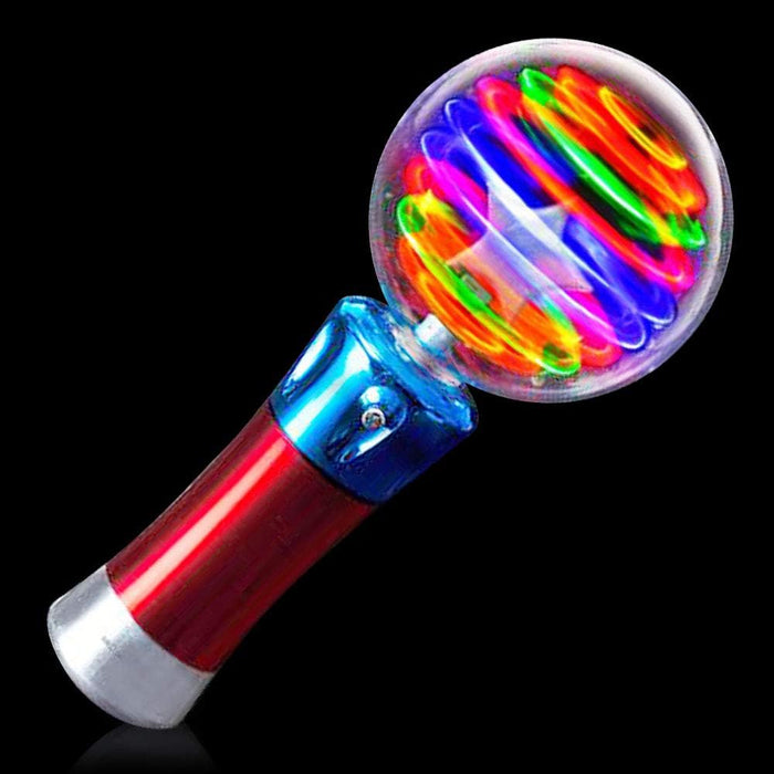 Light up Magic Ball Toy Wand for Kids - Flashing LED Wand for Boys and Girls - Spinning Lights and Colors - Fun Gift, Entertainment for Parties and Autism Sensory Rooms, Classroom Prizes