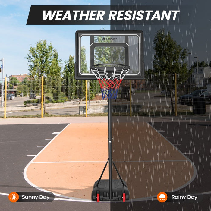 Portable Basketball Hoop Goal System 5 - 7Ft Height Adjustable 34" Backboard for Kids Teens Outdoor Indoor Court