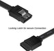 SATA Cable III, 3 Pack SATA Cable III 6Gbps Straight HDD SDD Data Cable with Locking Latch 18 Inch Compatible for SATA HDD, SSD, CD Driver, CD Writer - Black