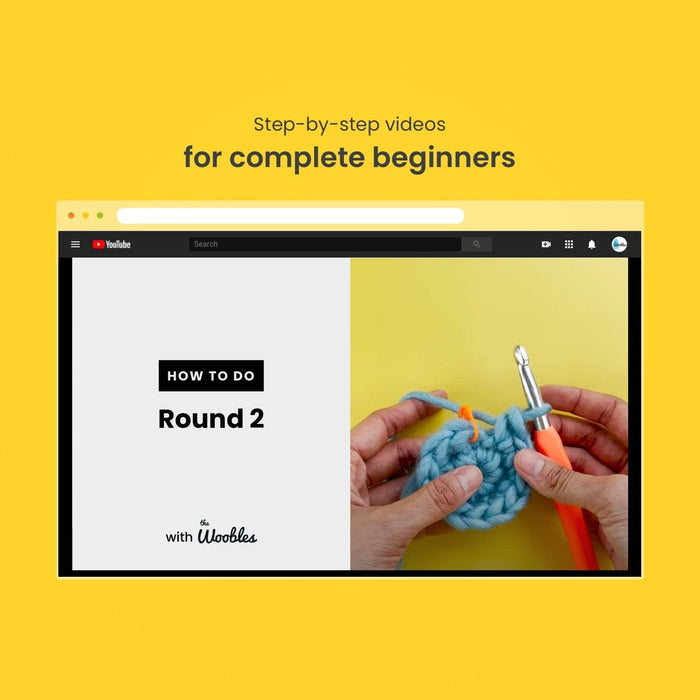 Beginners Crochet Kit with Easy Peasy Yarn, Crochet Kit for Complete Beginners with Step-By-Step Video Tutorials, Pierre the Penguin
