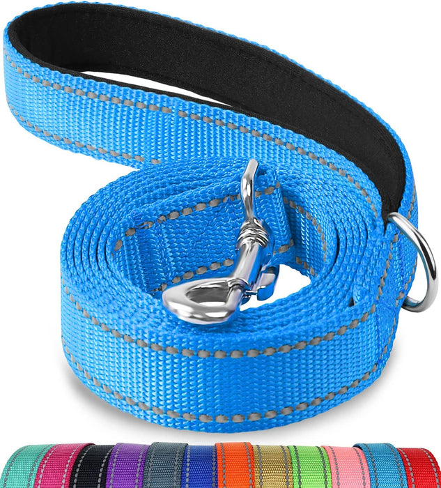 Double-Sided Reflective Dog Leash, 6 FT/5FT/4 FT, Padded Handle Nylon Dogs Leashes for Walking, Training Lead for Small & Medium Dogs, Gray, 5FT