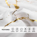 Gold Metallic Marble Comforter Set Queen Size Foil Print Glitter Bedding Sets,White/Gold, Queen