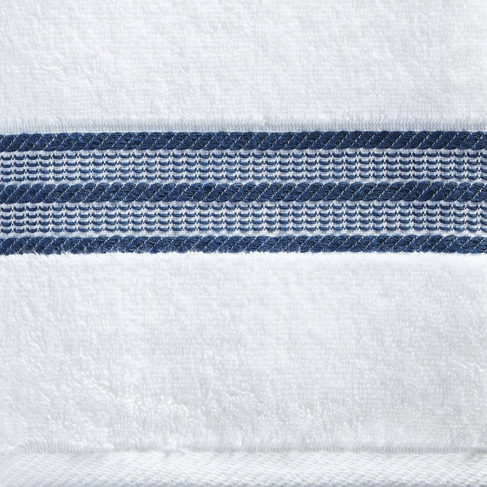 Better Homes & Gardens 6-Piece Bath Set, Blue Solid/Stripe