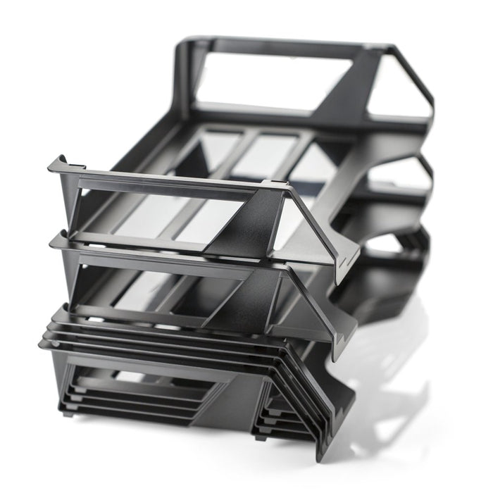 Officemate Achieva Side Load Letter Tray, Recycled, Black, 6 Pack (26212)