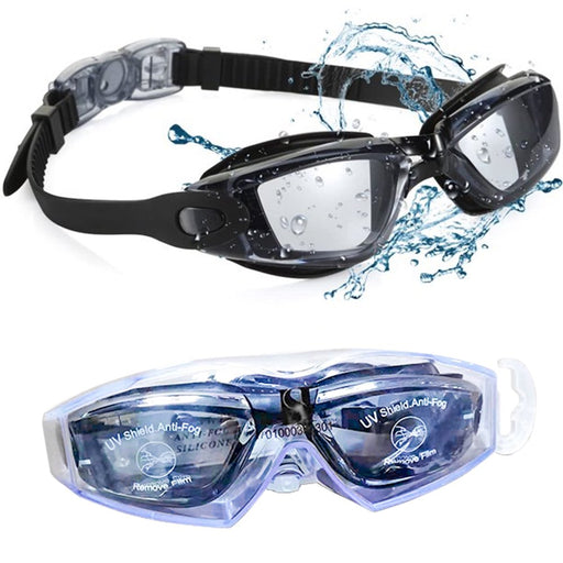 Swim Goggles, Comfortable Polarized Anti-Fog Swimming Goggles for Adult(Black)