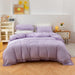 3Pcs Fringe Lavender Purple Tassel Comforter Set Queen Boho Bohemian Cute Soft Tufted Microfiber Bedding Sets Modern Style for Men and Women (1Comforter + 2 Pillowcases)