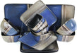 Square Stoneware Loft Collection Dinnerware Dish Set, 16 Piece, Blue and Tan with White Accents